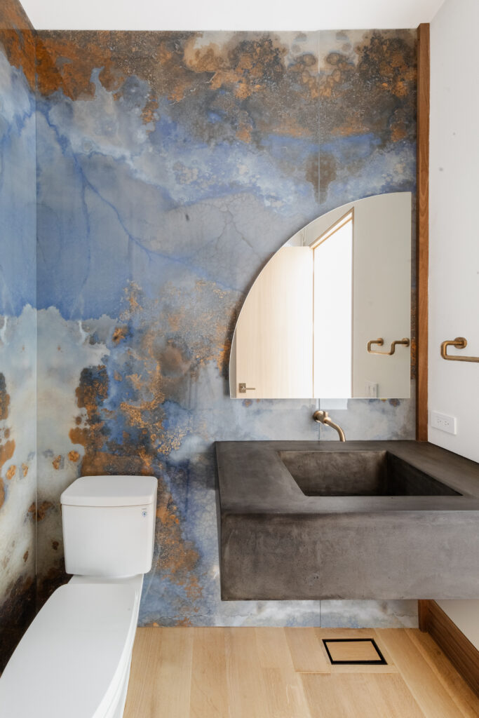 Industrial concrete bathroom vanity