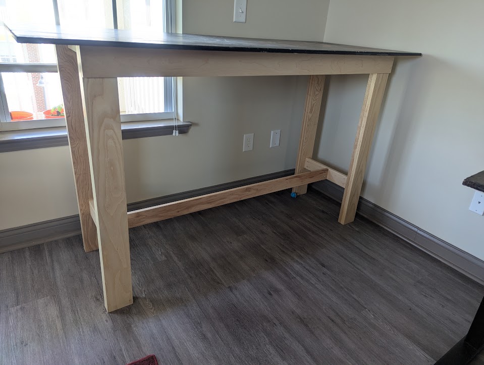 A custom concrete desk