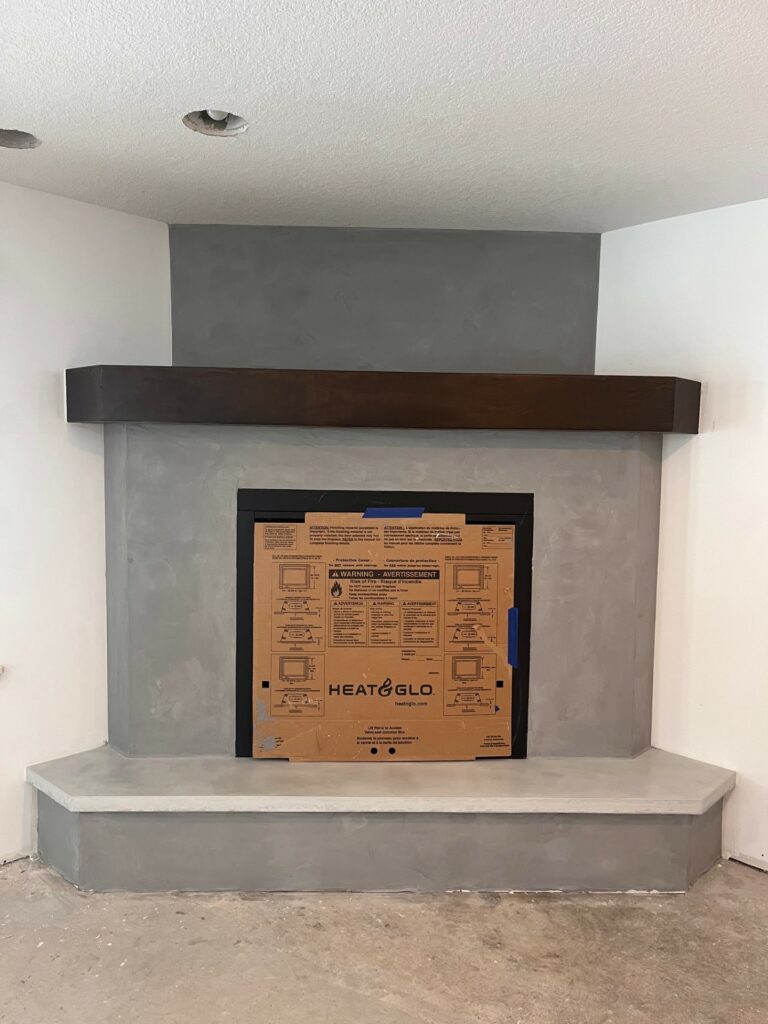Grey fireplace