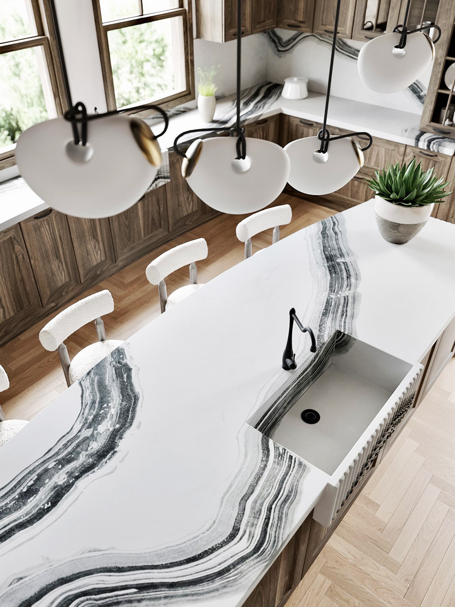A concrete surface in the Gratitude pattern