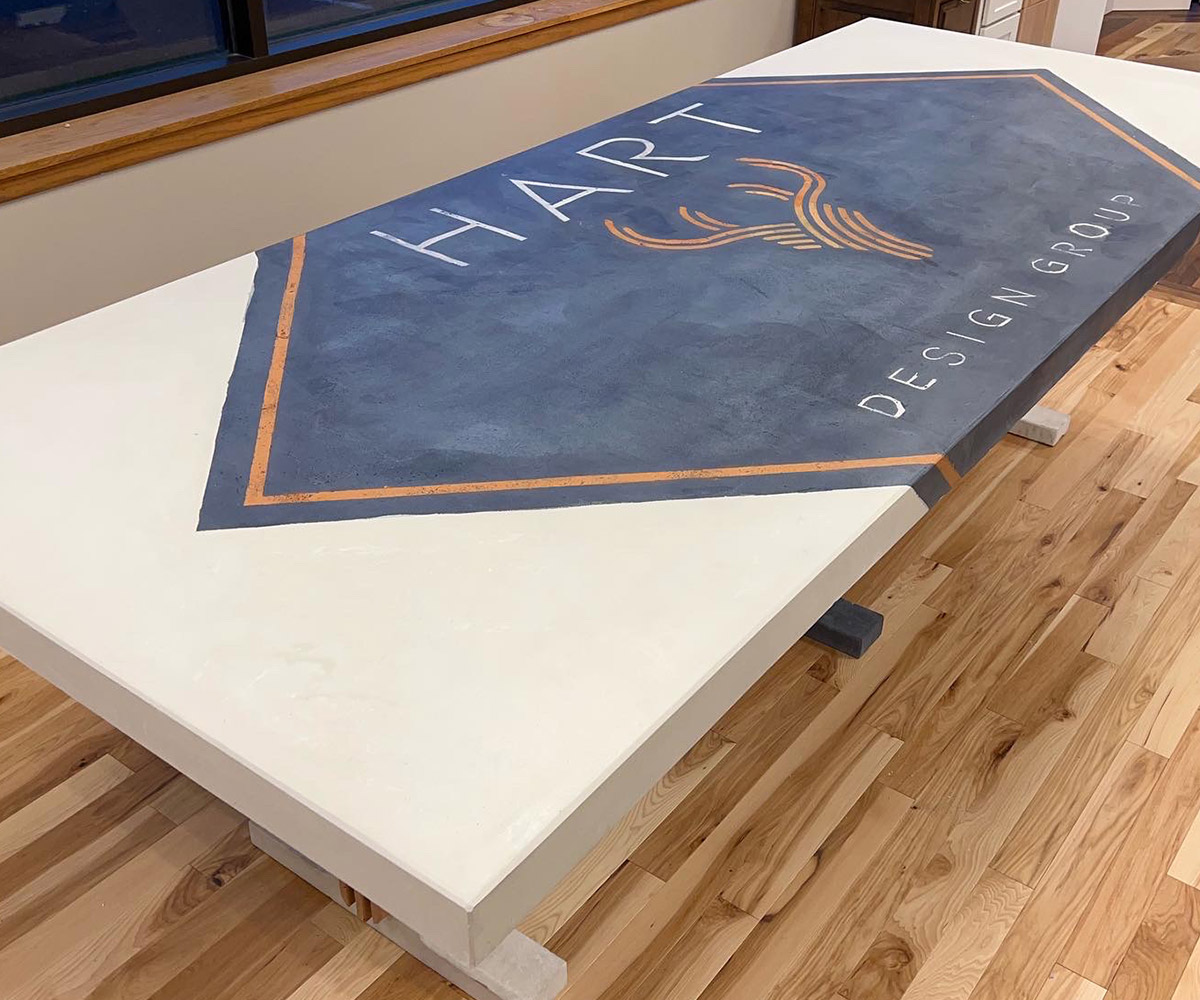 A custom concrete table