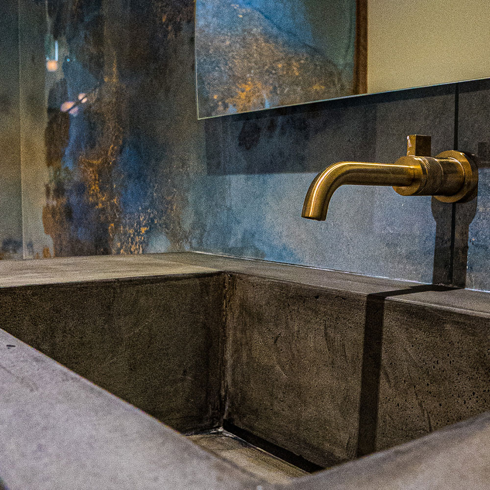 Concrete bathroom vanity