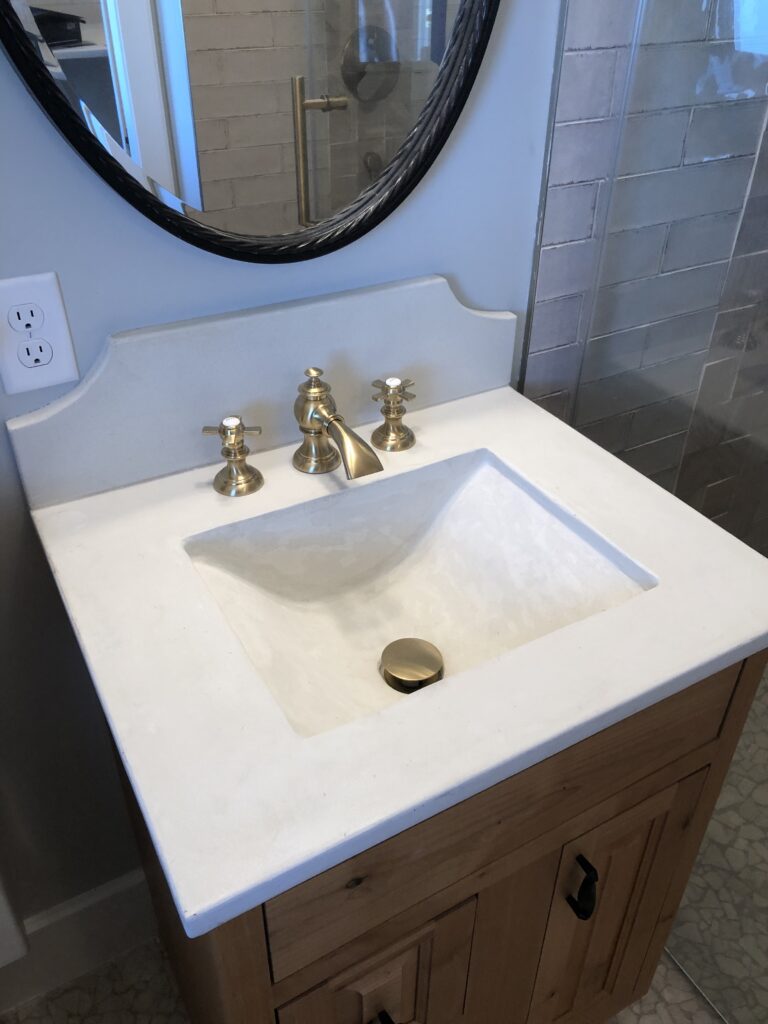 Traditional concrete bathroom vanity