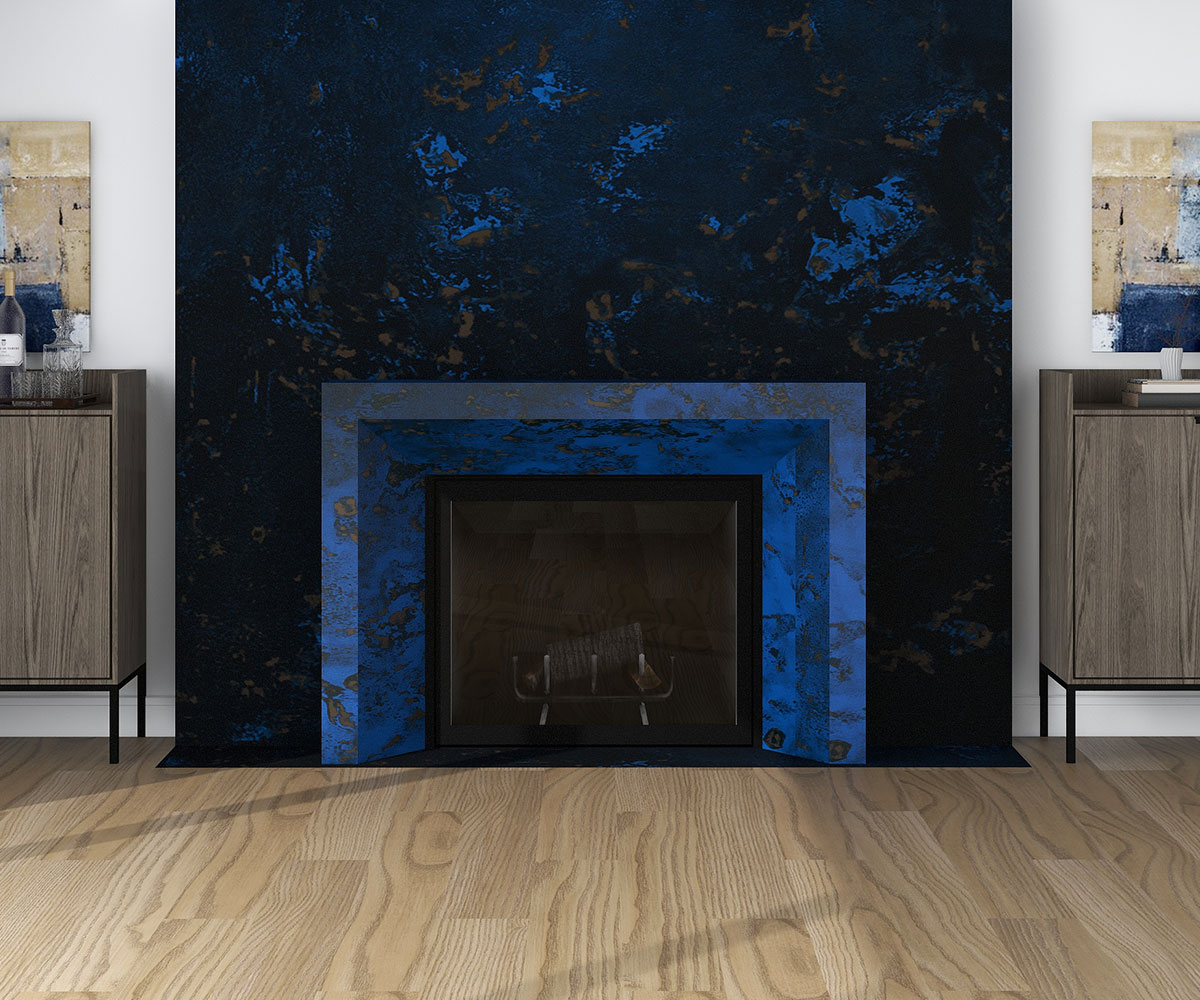 The Joseph fireplace surround in the Faithfulness pattern
