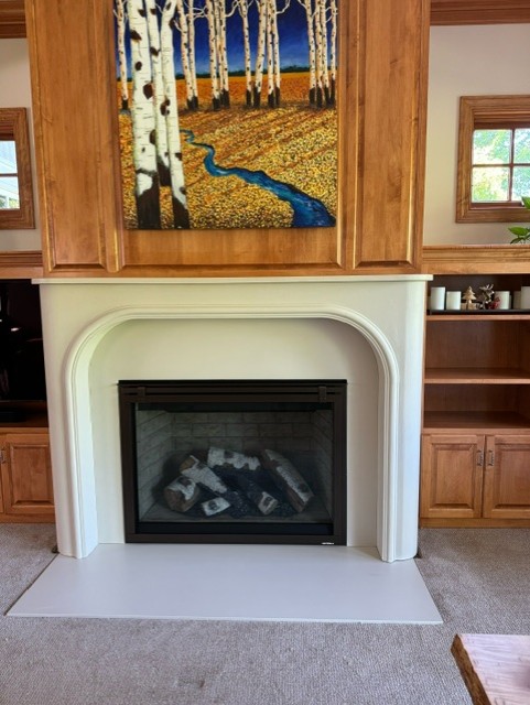 Concrete fireplace surround