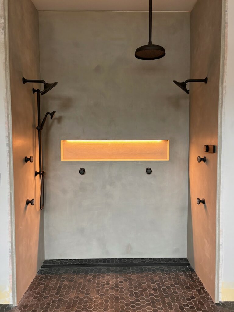 Concrete shower panels