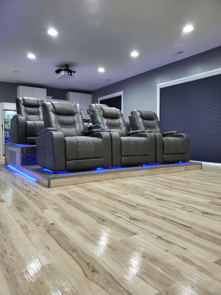 Basement theater seating