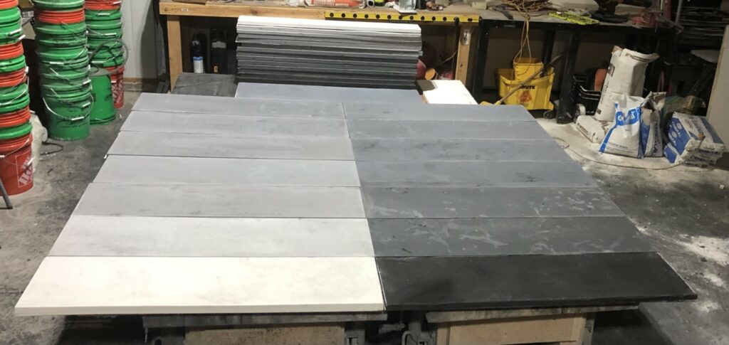 Ombre concrete stair treads and risers