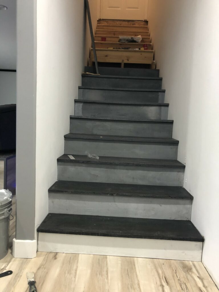 Concrete stair treads installation