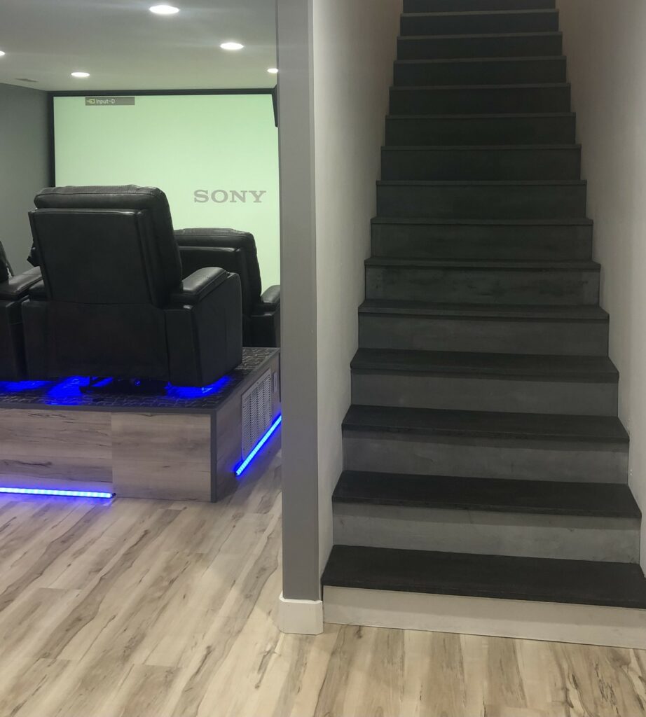 Finished concrete staircase