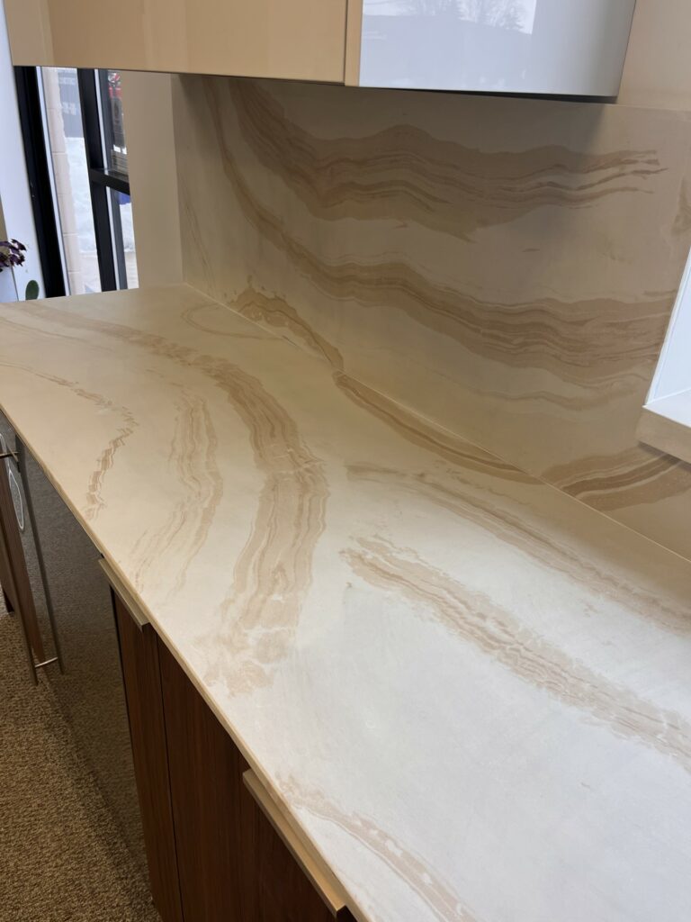 Concrete countertop and backsplash