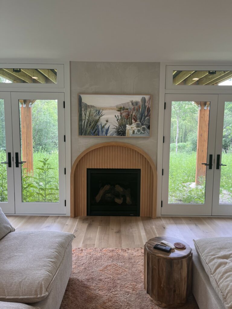 Concrete fireplace surround