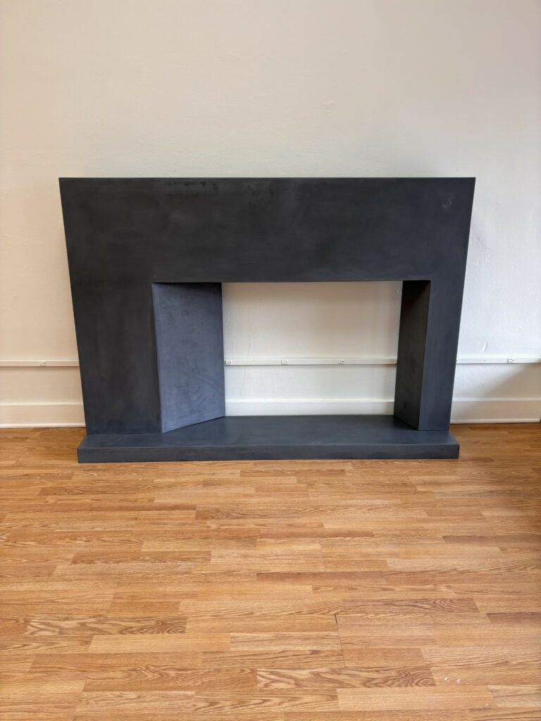 Concrete fireplace surround