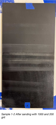 Concrete sealer test samples
